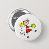 Cheerleader Strichmännchen Button (Vorne & Hinten)