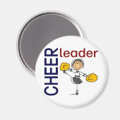 Cheerleader Strichmännchen Magnet (Vorderseite/Rückseite)