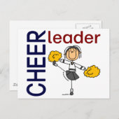 Cheerleader Strichmännchen Postkarte (Vorne/Hinten)