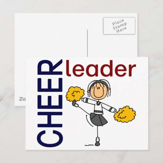 Cheerleader Strichmännchen Postkarte (Vorne/Hinten)