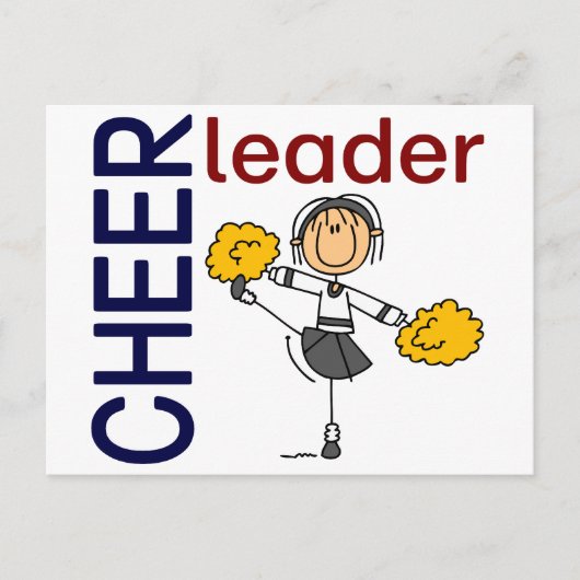 Cheerleader Strichmännchen Postkarte (Vorderseite)