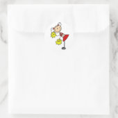 Cheerleader Strichmännchen Runder Aufkleber (Tasche)
