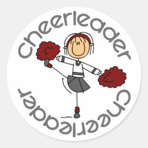 Cheerleader Strichmännchen Runder Aufkleber