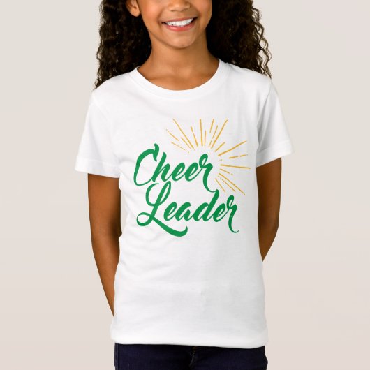 Cheerleader-T - Shirt - Grün u. Gold (Vorderseite)