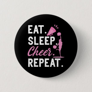 Cheerleader Tanz Cheerleader Girls essen Sleep Che Button