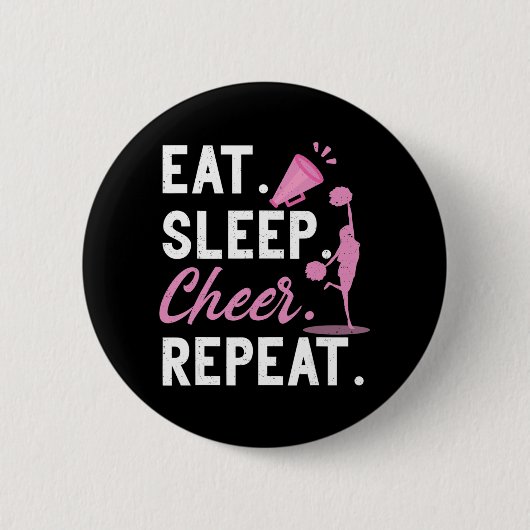 Cheerleader Tanz Cheerleader Girls essen Sleep Che Button (Vorderseite)