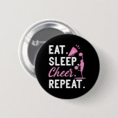 Cheerleader Tanz Cheerleader Girls essen Sleep Che Button (Vorne & Hinten)