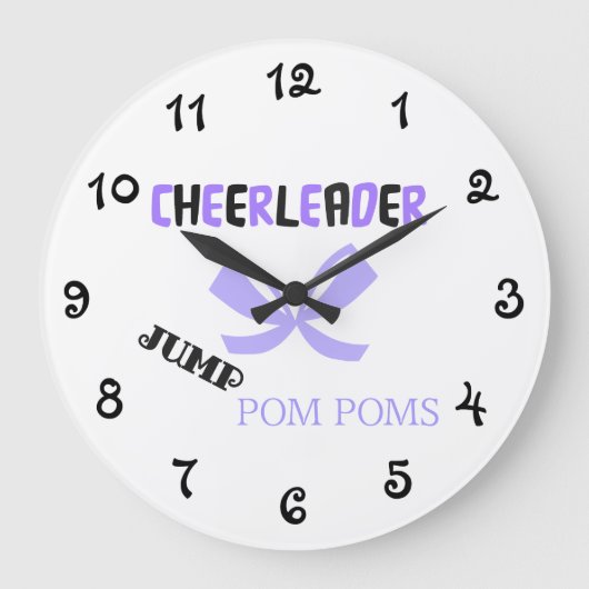 Cheerleader-Tanz Große Wanduhr (Vorderseite)