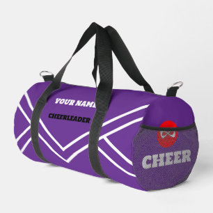 Cheerleader Tasche, lila weiß, Cheerleader Duffle Bag
