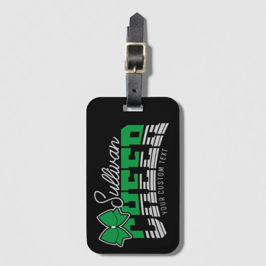 Cheerleader Team ADD NAME School Athlete Cheerlead Gepäckanhänger (Vorderseite Vertikal)