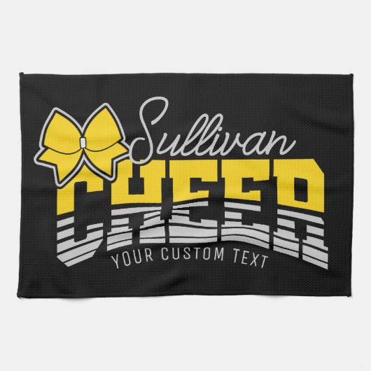 Cheerleader Team ADD NAME School Athlete Cheerlead Geschirrtuch (Horizontal)