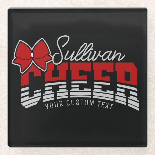 Cheerleader Team ADD NAME School Athlete Cheerlead Glasuntersetzer (Vorderseite)