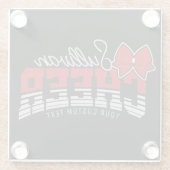 Cheerleader Team ADD NAME School Athlete Cheerlead Glasuntersetzer (Rückseite)