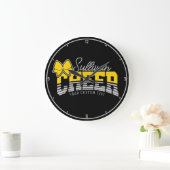 Cheerleader Team ADD NAME School Athlete Cheerlead Große Wanduhr (Zuhause)