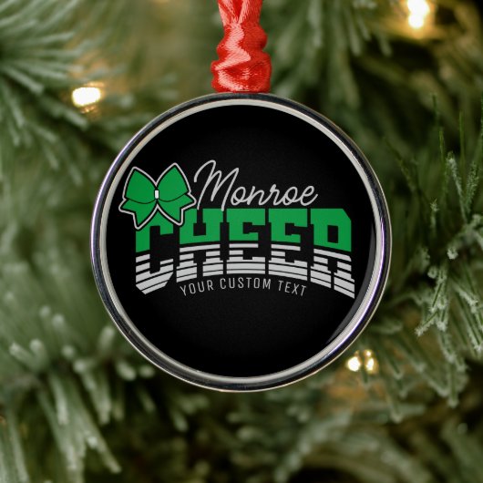 Cheerleader Team ADD NAME School Athlete Cheerlead Ornament Aus Metall (Baum)