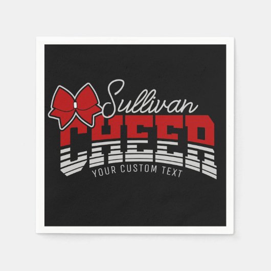 Cheerleader Team ADD NAME School Athlete Cheerlead Serviette (Vorderseite)