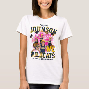 Cheerleader Team Benutzerdefiniertes Foto Retro Bo T-Shirt