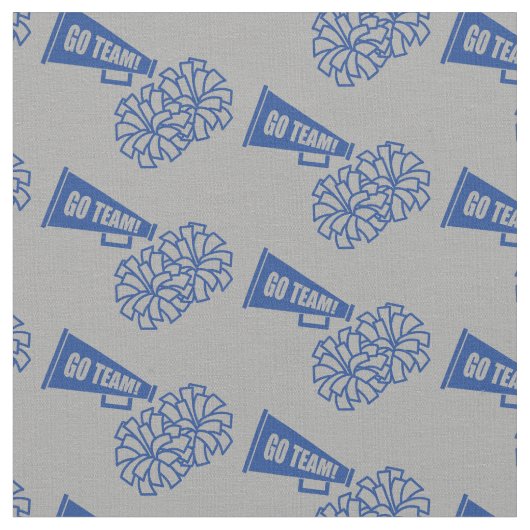 Cheerleader Team School Colors Blue & Silver Grau Stoff (Nahaufnahme)