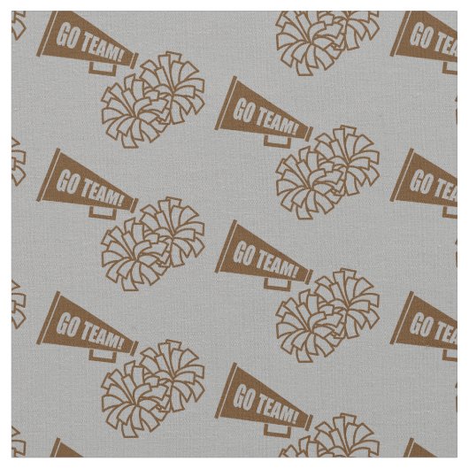 Cheerleader Team School Colors Brown & Silver Grau Stoff (Nahaufnahme)