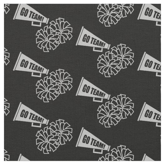 Cheerleader Team School Colors Grau Silver & Black Stoff (Nahaufnahme)