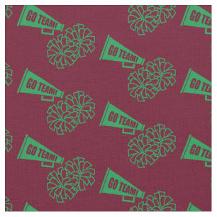 Cheerleader Team School Colors Green & Maroon Stoff