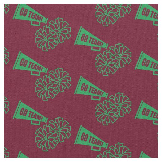 Cheerleader Team School Colors Green & Maroon Stoff (Nahaufnahme)