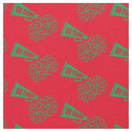 Cheerleader Team School Colors Green & Red Stoff (Nahaufnahme)