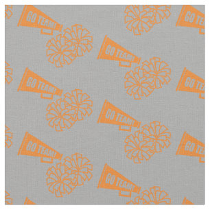 Cheerleader Team School Colors Orange & Gray Silve Stoff