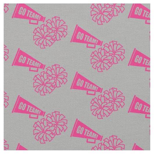 Cheerleader Team School Colors Pink & Silver grau Stoff (Nahaufnahme)