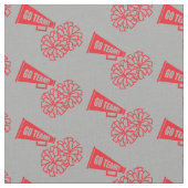 Cheerleader Team School Colors Red & Silver Grau Stoff (Nahaufnahme)