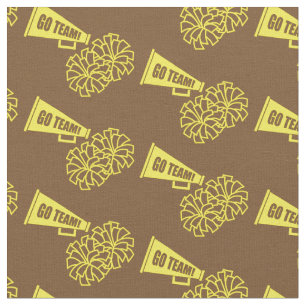 Cheerleader Team School Colors Yellow & Brown Stoff