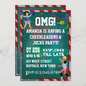 Cheerleader und Jocks Chalkboard Einladung (Vorne/Hinten)