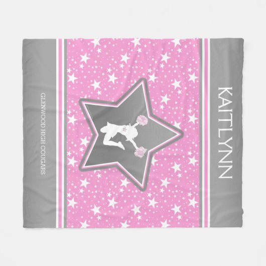 Cheerleader unter den Sternen im Rosa mit IHREM Fleecedecke (Vorderseite (Horizontal))