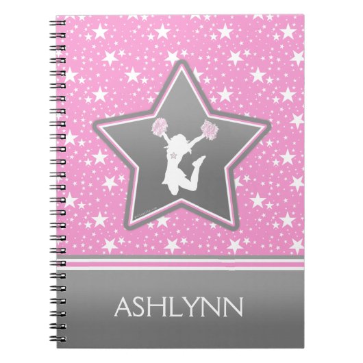 Cheerleader unter den Sternen im Rosa mit IHREM Notizblock (Vorderseite)
