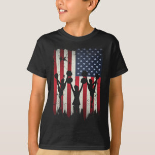 Cheerleader Usa Amerikanische Flagge 4. Juli Cheer T-Shirt