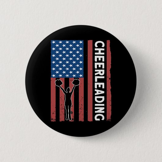 Cheerleader USA Flag Cheerleading Button (Vorderseite)