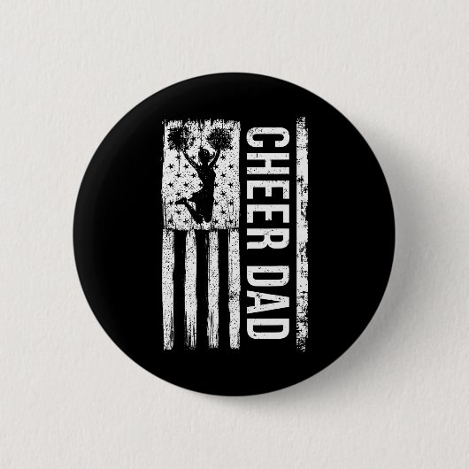 Cheerleader Vater Cheerleader American Flag Father Button (Vorderseite)