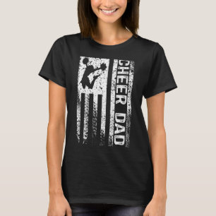 Cheerleader Vater Vintag American Flag Vater Cheer T-Shirt