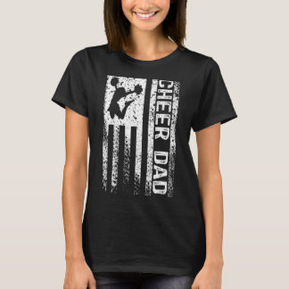 Cheerleader Vater Vintag American Flag Vater Cheer T-Shirt