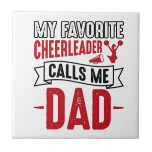 Cheerleader-Vater Vintage-Gravur-Shirt-Design_1 Fliese