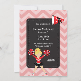 Cheerleader, wählen Ihre eigene Hintergrundfarbe Einladung