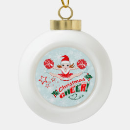 Cheerleader Weihnachten fröhlich Keramik Kugel-Ornament
