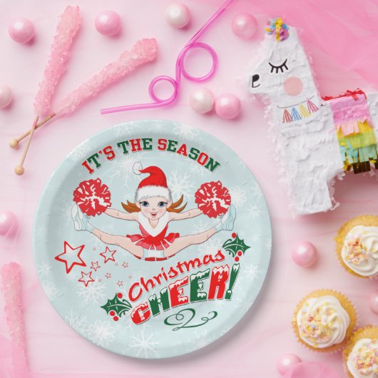 Cheerleader Weihnachten fröhlich Pappteller (Party)