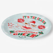 Cheerleader Weihnachten fröhlich Pappteller (Schrägansicht)