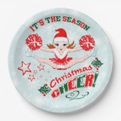 Cheerleader Weihnachten fröhlich Pappteller (Vorderseite)