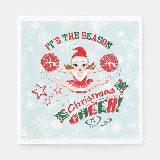 Cheerleader Weihnachts-Party Serviette (Vorderseite)