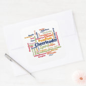 Cheerleader Word Cloud (Cheer Leader) Quadratischer Aufkleber (Umschlag)
