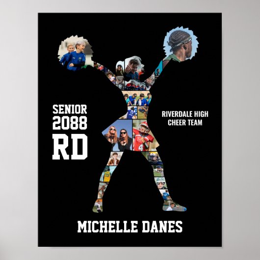 Cheerleaderin Cheer Team Foto-Collage Poster (Vorne)