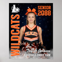 Cheerleaderin des Senior Cheer Teams Nacht Star Fo