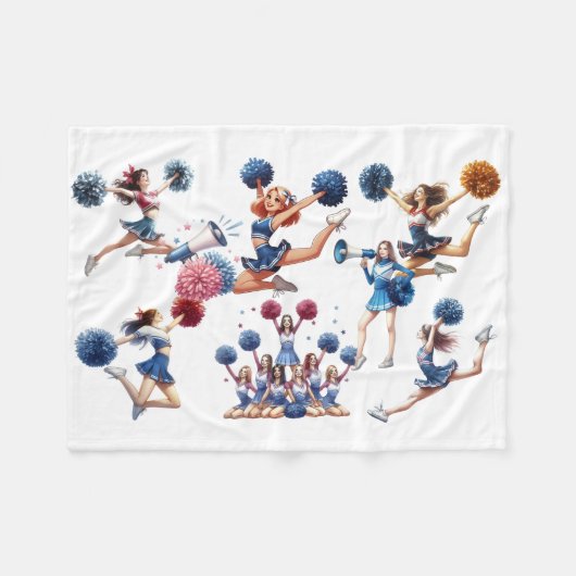 Cheerleaderin Fleecedecke (Vorderseite (Horizontal))